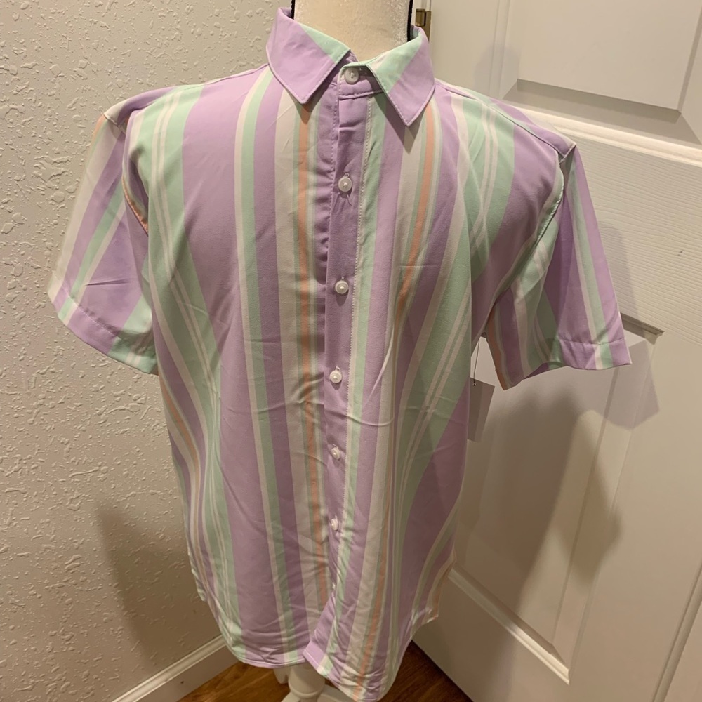 NWT Fresh Prints of Bel Air Shirt Mens Small Button Up Pastel Multi $52 MSRP